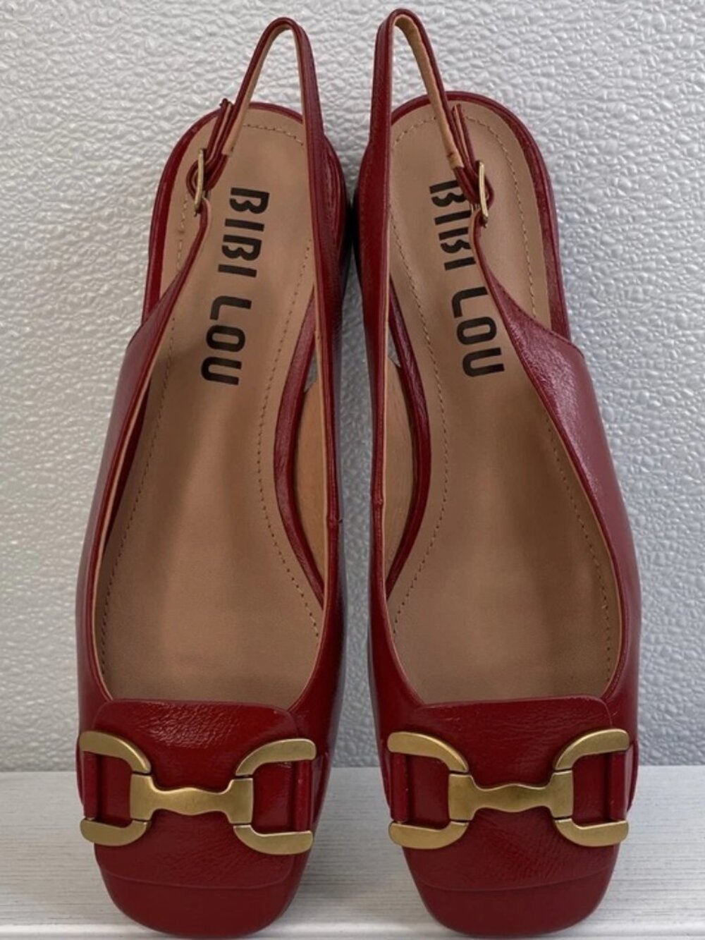 NEW Bibi Lou Vela 25 Pumps Women's  Size US9 EU39 Carmin Red Leather Slingback
